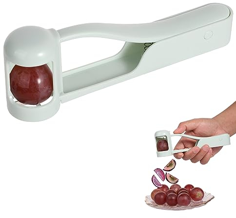 Grape Cutter, Stainless Steel Fruit Slicer Gadget Grape Cutter for Kids Tomato Strawberry Blueberry Cherry Slicer Machine for Fruit Salad Kitchen Cutting Tools