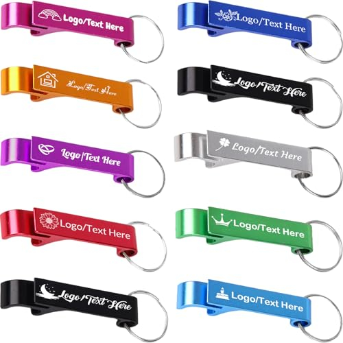 Lot de 20 décapsuleurs personnalisés en vrac gravés avec texte/logo, décapsuleur de bière pour bar, fête prénatale, remise de diplôme, fête de mariage, cadeau