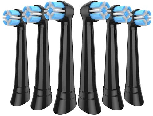 6er MERUYOO Ersatzbürsten Kompatibel mit Oral B iO aufsteckzahnbürsten (schwarz)