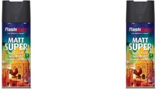 Plasti-kote 3101 400ml Super Spray Paint - Matt Black (Packaging may vary) (Pack of 2)