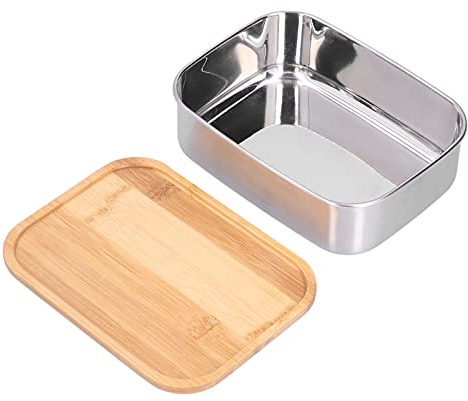 Caja de acero inoxidable de Bento, caja fuerte ligera duradera de Bento para trabajadores y estudiantes (L 302x401x115mm)