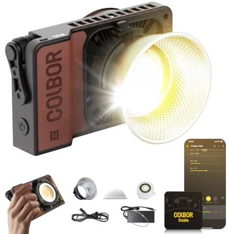 COLBOR W60 60W Luce Video Portatile 345g Illuminazione Continua Controllo APP con Connettore DC/Tipo C Compatibile con Zhiyun per Filming Interviste Live Streaming, Luce-Video-Fotografia-LED-Continua