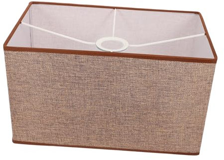 HOMSFOU Stoff Tischlampe Lampenschirm Kandelaber-Lampenschirm Schreibtischlampe Rechteckiger Lampenschirm aus Stoff Kaffee Stehlampe Schutz Spinne Clip e27 Nachttisch Schmiedeeisen