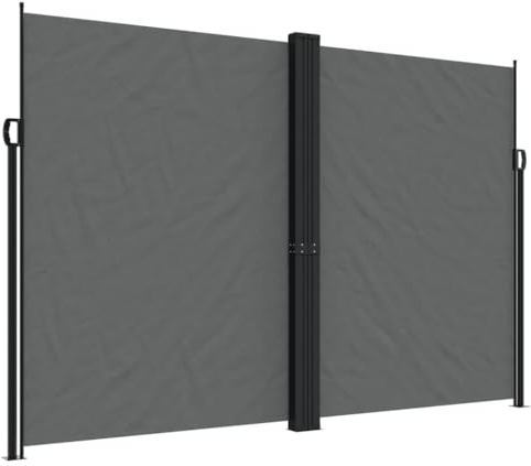 vidaXL Toldo Lateral Retráctil, Pantalla de Privacidad, Mosquitera Impermeable, Sombrilla para Jardín Balcón Patio Terraza, Gris Antracita 220x600 cm