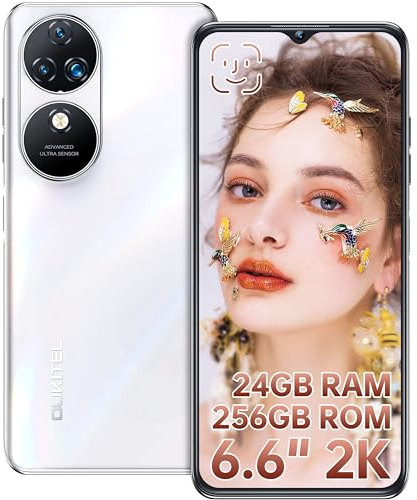 OUKITEL C38 Smartphone Ohne Vertrag - 24GB+256GB 6.6 Zoll HD+ Display 48MP+32MP AI Kamera Handy günstig 5150mAh Android 13 Octa Core, Fingerabdruck,GPS, Dual SIM 4G Simlockfreie Handys