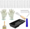 Littlegaofeithing Lot de 10 Rouleaux à Peinture - Mini Rouleau à Peinture avec Poignées+Mini Bac à peinture- Convient Pour la Décoration Murale darchitecture et les fournitures de peinture.(10cm)