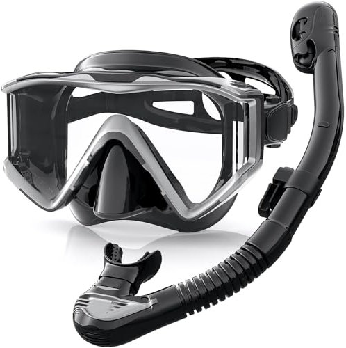 Zeligerstar Schnorchelset Erwachsene, Taucherbrille mit Schnorchel, 3-Fenster-Schnorchelmaske Anti-Fog Anti-Leck, Professional Adult Snorkeling Set für Schnorcheln, Schwimmen und Tauchen