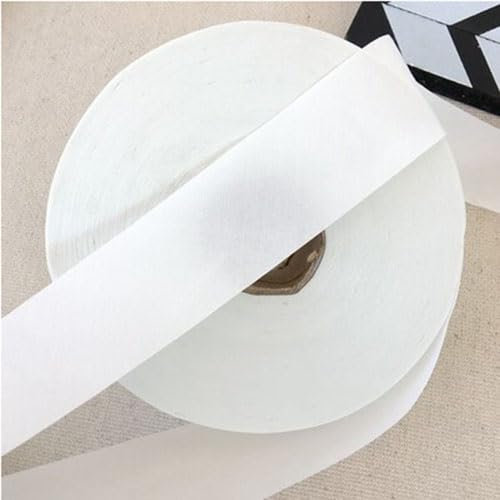 Ungefalzt Schrägband Baumwolle Polyester Gemisch 40mm zum nähen (Creme, 10 Metre)