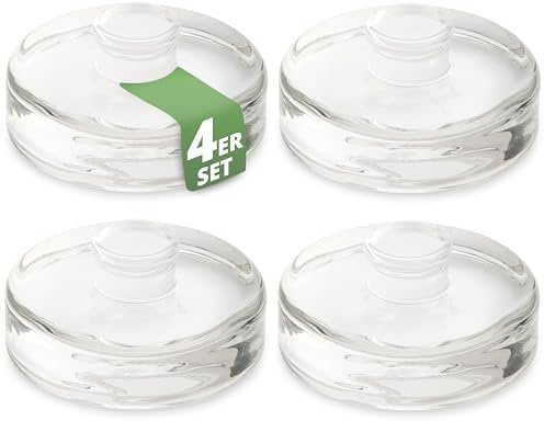 HOMELYN 4er Set Fermentiergewichte (⌀7cm) I Glasgewichte zum Fermentieren I Für ideales Fermentieren von Sauerkraut, Kimchi & Co.