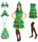 EQTGI 5Pcs Christmas Tree Costume for Women Christmas Tree Dress Outfit for Adult Cosplay
