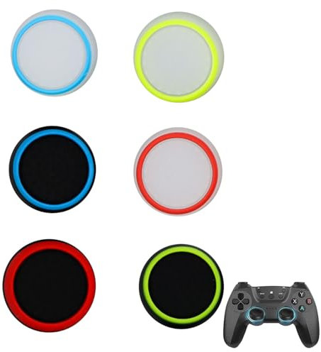 Thumbstick Kappen, 6 Stück Convex Thumb Grip Caps Set, Thumbstick Caps Grip, Silikon Sticks Joystick Schutz Aufsätze, Gaming Zubehör Controller Zubehör für PS5 PS4 Xbox One Series X/S(6 Farben)