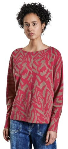 STREET ONE Damen A322597 Two-Tone Jaquard Shirt, Sugar Coral, 46