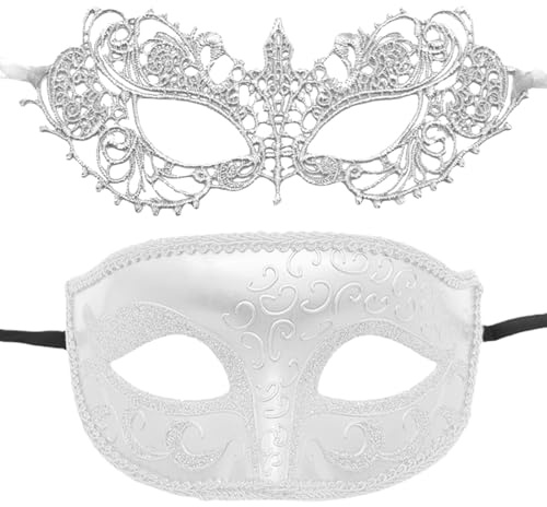 Generisch Pärchen-Gesichtsbedeckungen, Pärchen-Maskerade | 2-teiliges Abschlussball-Gesichtsschutz-Set für Damen mit Spitzenmaske | Party-Kostüm-Zubehör, Maskerade-Gesichtsbedeckung für Karneval