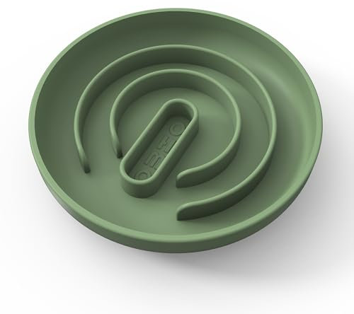 OHMO Bol lenteur pour Chiens de Petite à Grande Race et Chats, avec Ventouse Anti-dérapante, Assiettes d'alimentation en Silicone pour Animaux de Compagnie (Camouflage Vert)