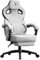 Dowinx Fabric Gaming Chair with Footrest, Large and High Ergonomic with Lumbar Support Wide Computer Chair for Heavy Persons, Grey