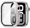Suoman Cover per Apple Watch Series 9/8/7 41mm Pellicola Protettiva Ultrasottil PC Vetro Temperato Rigido Diamante Custodia Protettiva Case,Rosa,41mm