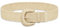 LJCZKA Ceinture Large en Paille Tressée pour Femme Élastique et Extensible Style Bohème,Avec Boucle,pour Jeans (Abricot)
