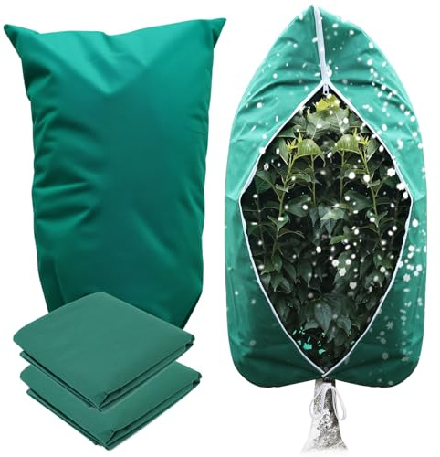 2 Stück Frostschutzhaube für Pflanzen 120x180 cm – 80gsm Gartenvlies Pflanzenschutzhaube groß mit Reißverschluss & Kordel, Winterschutz Pflanzen außen, Abdeckvlies für Obstbäume & Gartenpflanzen