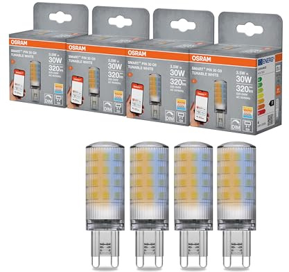 Osram SMART+WIFI LED-Lampe mit Stecksockel, 3,5W, 320lm | SMART WIFI PIN 3,5W 827, LED Lamps, klar, 18 mm dia, 20000 h, 4-Pack