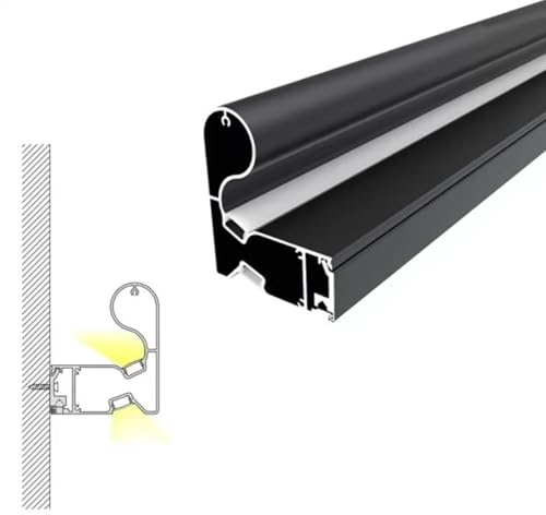 ZAQYCM Pasamanos Escalera Kit De Barandilla De Escalera De Aluminio con Canal LED, Pasamanos Comercial De Pared para Lofts Porches Caminos Sótanos Y Guarderías(16.5ft/503cm)