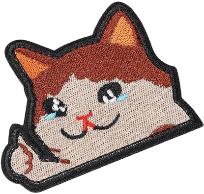 Cry Cat Patch,Klett Patch Lustig Kawaii Katze,Patches,Aufnäher,Bestickte Klettpatches zum Aufbügeln für Rucksack Kleidung Jeans Hüte Taschen Helme Hundewesten