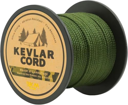 9KM DWLIFE Camouflage Kevlar Cord Braid Fishing Lines Flame Retardant Wire | Superior Tensile & High-Strength Wear-resistant Multi-Purpose Survival Rope Kite Line/Outdoor hiking/Model Rockets