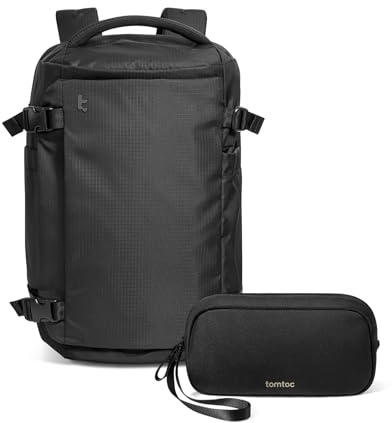 tomtoc Travel Backpack 40L with an Electronic Organizer Travel Case, T12S1