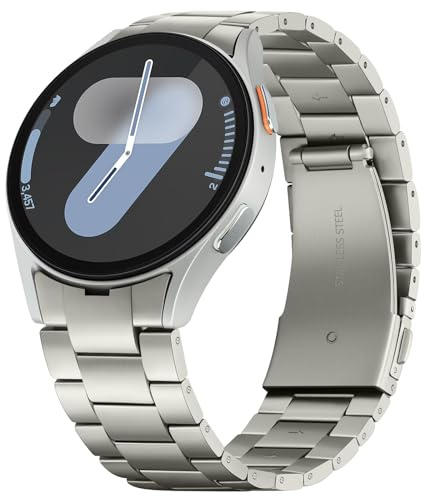 Anlinser Kompatibel mit Samsung Galaxy Watch 7/6/5/4/FE Armband 44mm 40mm, für Galaxy Watch 6 Classic 47mm 43mm/5 Pro 45mm, Titan Band Leichtes Komfortables Metal -Ersatzarmband (Titan)