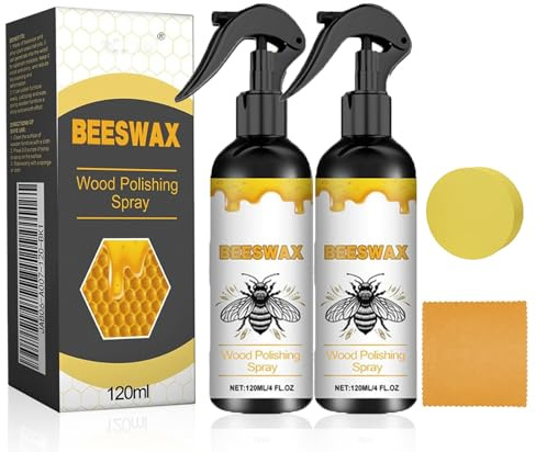 2PC Bienenwachs Möbelpolitur Spray, Bienenwachs Holzpflege, Natürliche Holzwachs Farblos, Bienenwachs Spray für Holzmöbel, Möbelwachs & Holzlasur,Premium Holzpolitur,Holzpflege für Holzmöbel Holztisch