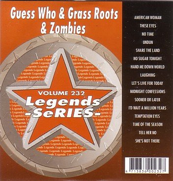 Legends Karaoke Volume 232 - Hits Of The Guess Who, The Grass Roots & The Zombies (CD+G)