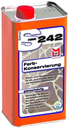 HMK S242 Farbkonservierung - 10 Liter - Gebrauchsfertige, lösemittelhaltige Spezial-Imprägnierung mit Farbtonvertiefung für Natur- und Kunssteine, Terrazzo- und Betonwerkstein