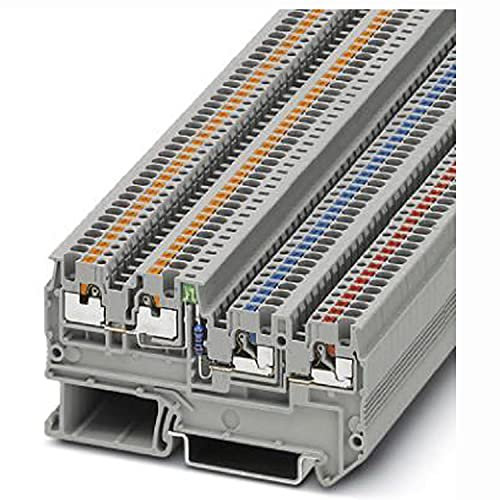 PHOENIX CONTACT PTIO 1,5/S/3-LED 24 GN Initiatoren-/Aktorenklemme, mit grüner Leuchtanzeige, 250 V, 13,5 A, Anzahl der Anschlüsse 4, Querschnitt 0,14 mm²-1,5 mm², 50 Stück