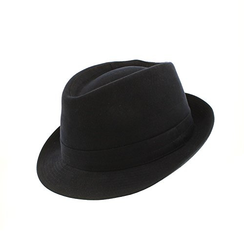 Votrechapeau Alvito - Cappello Trilby con Tesa Stretta, in Lino Nero 58 cm