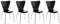CLP Set 4X Sillas de Visita Calisto I Juego de 4X Silla de Comedor con Asiento de Madera I 4X Silla de Cocina con Base de Metal, Color:Negro