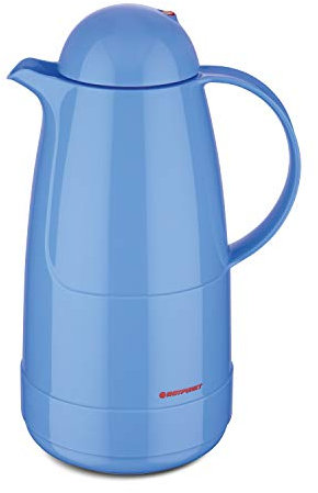 ROTPUNKT Isolierkanne 215 CHRISTINE 1,5 l | Zweifunktions-Drehverschluss | BPA Frei- gesundes trinken | Made in Germany | Warm + Kalthaltung | Glaseinsatz | babyblue