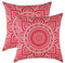 TreeWool Dekorativer Kissenbezug (55 x 55 cm, Rot) Mandala Design 100% Baumwolle (2er Pack)
