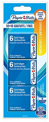 Paper Mate 2027694 Fountain Pen Cartridges (Pack of 60)