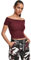 Urban Classics Womens Ladies Off Shoulder Rib Tee Vest, Red (Redwine 02243), XS UK