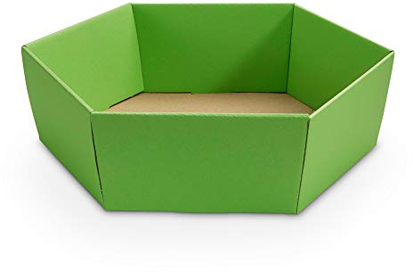10 x PresentFill® Präsentkorb Apfel Grün ohne Inhalt Geschenkkorb aus umweltfreundlichen 100% Recycling Karton - groß sechseckig - Made in Germany für Weihnachten - Ostern - Geschenke