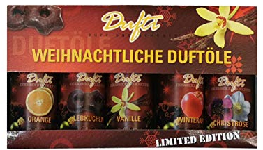 20x Dufti 100% ätherische Öle für Duftlampe 5 Flaschen à 10ml weihnachtliche Düfte Lufterfrischer