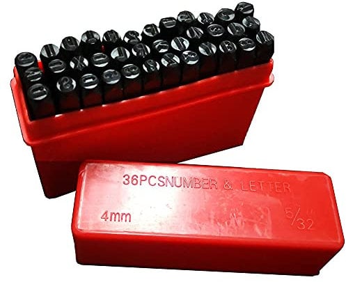 VIN Serial ID TAG Plate Data Blank CAR Truck HOT Rod Equipment Trailer 4mm Number & Letter Stamp Punch Set(4mm Number)