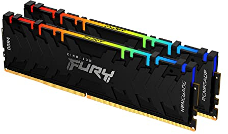 Kingston FURY Renegade RGB 16GB (2x8GB) 4600MT/s DDR4 CL19 Mémoire Kit pour PC Kit de 2 KF446C19RBAK2/16