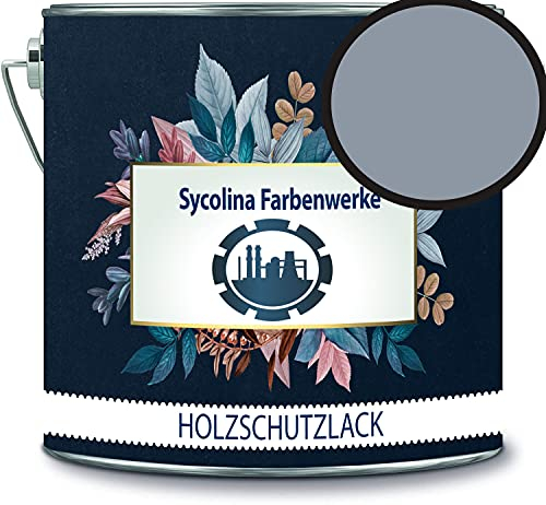 Holzschutzlack Holzlack Holzlasur wetterbeständiger Langzeitschutz Wetterschutzfarbe Holzschutzfarbe RAL 7001 Silbergrau // Sycolina Farbenwerke
