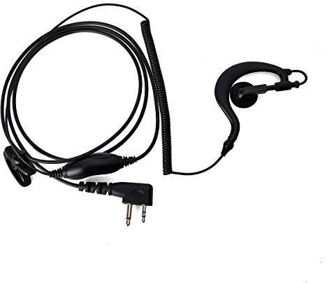 HYSHIKRA Auriculares en forma de G – 2 polos – PTT y VOX incluye clip de sujeción – Compatible con Mindland G7 / Pro G6 / G9 / Pro G12 GXT250 GXT550 GXT650 LXT80 Alan39
