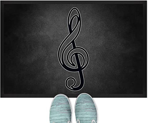 JUNIWORDS Fußmatte, Silhouette Musiknote Outline, 60 x 40 cm, mit Gummirand