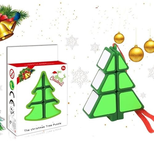 Oostifun Gobus Albero di Natale Cubo Albero di Natale Forma Cervello Puzzle Giochi Ciondolo Decorazioni per Bambini Giocattolo Intelligente