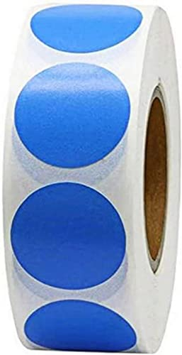 500 Stück Bunt Aufkleber Klebepunkte 25mm Runde Dot Aufkleber Kreis Aufkleber Rund Klebeetiketten Beschreibbare Farbkodierung Etiketten für Büro, Dekoration oder Heimwerken(Blau)