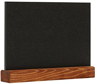 EUROPEL Kreidetafel Tischaufsteller, A5, Querformat, Sockel aus Kiefernholz mit natürlichem Finish, doppelseitig, für wasserbasierte Marker, für Restaurants, Hotels, Konferenzen, Festivals