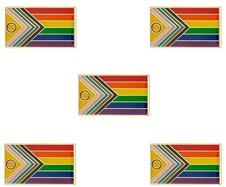 Pack 5 Intersex Progress Pride Pin Badge Pride Revers Pin LGBT Badges Rainbow Brosche