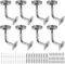 SINJEUN 8 PCS Stair Handrail Brackets, 201 Stainless Steel Banister Brackets with Fixing Screws, Wall Mounted Handrail Holder, Hand Rail Bracket for Indoor Outdoor, Silver